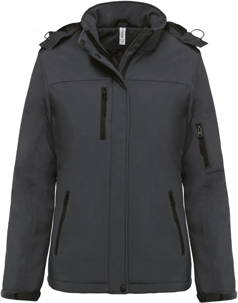 Hooded softshell lined parka