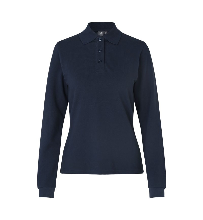 Long-sleeved polo shirt | stretch | women Kleuren navy