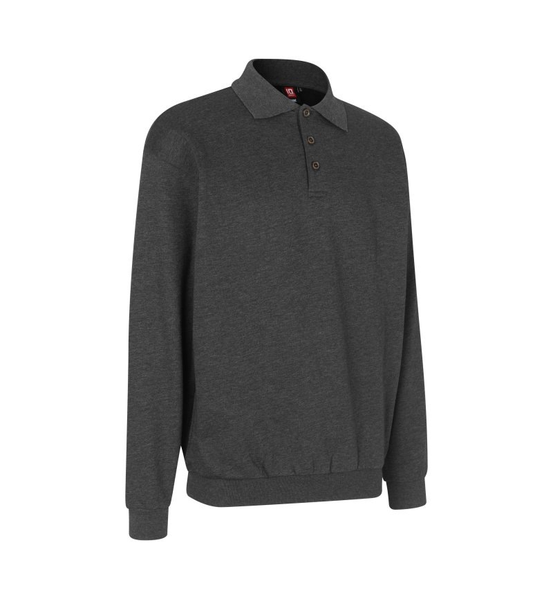 Polo sweatshirt | classic Kleuren anthracite melange