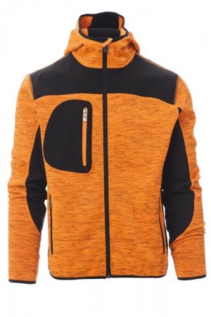 Vest Payper TRIP met softshell inzetstukken Kleur orange fluorescent/black