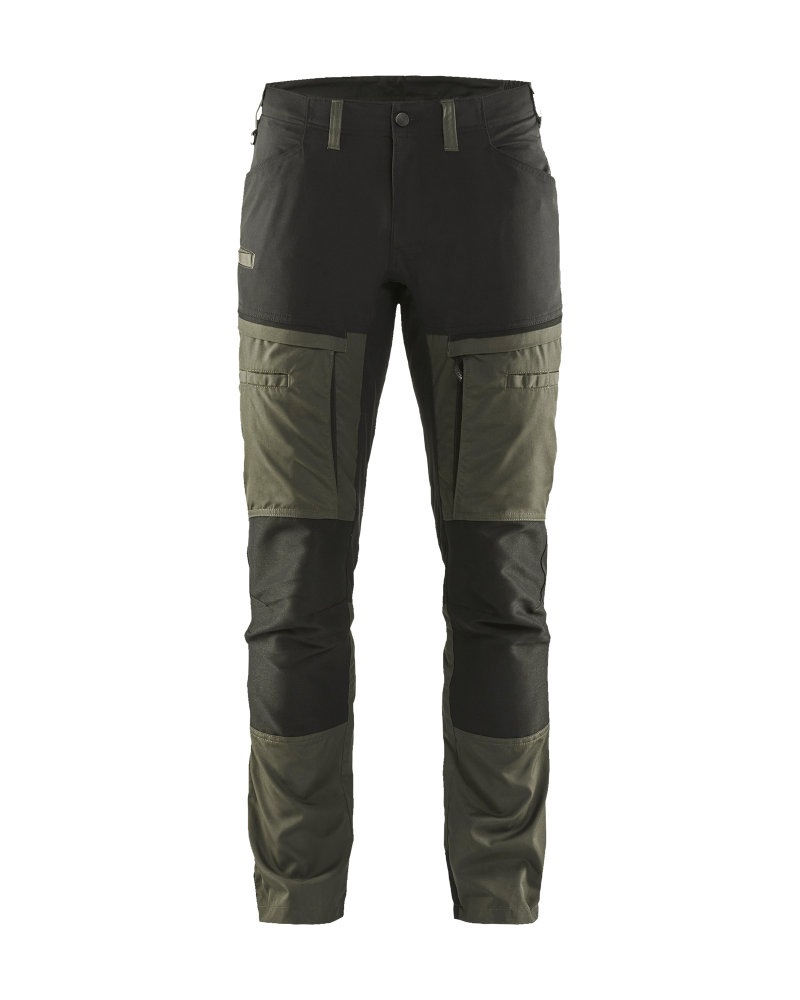 Service werkbroek met stretch Kleuren groen/zwart