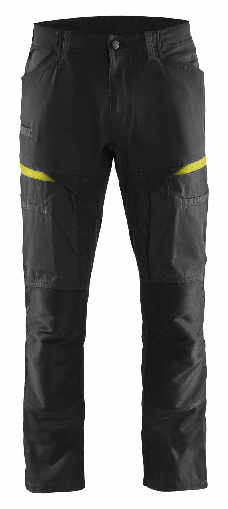 Service werkbroek met stretch Kleuren zwart/high vis geel