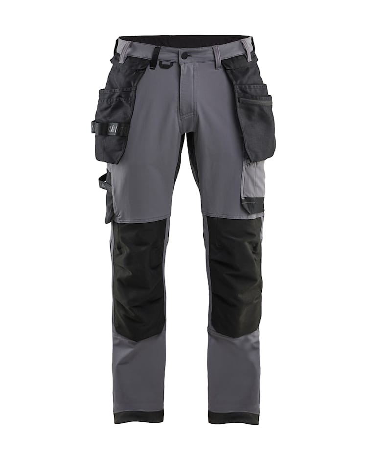 Softshell Werkbroek High Vis Kleuren medium grijs/zwart