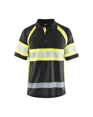 UV-Poloshirt High Vis Klasse 1 Kleur ZWART/HIGH VIS GEEL