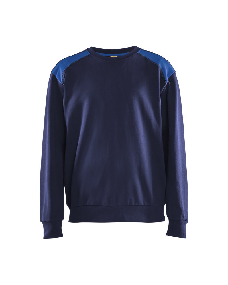 Sweatshirt bi-colour Kleuren marineblauw/korenblauw