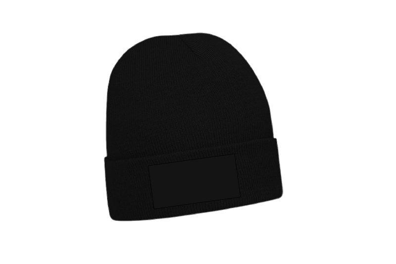 MUTS HEADWEAR 4243B  BEANIE ACRYL MET DRUKVLAK Kleur BLACK