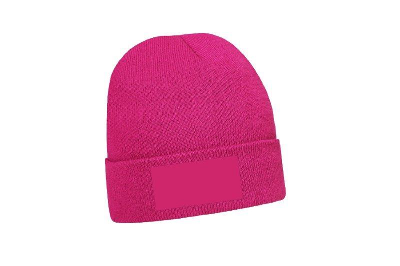 MUTS HEADWEAR 4243B  BEANIE ACRYL MET DRUKVLAK Kleur PINK