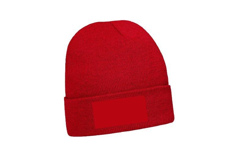 MUTS HEADWEAR 4243B  BEANIE ACRYL MET DRUKVLAK Kleur RED