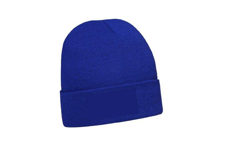 MUTS HEADWEAR 4243B  BEANIE ACRYL MET DRUKVLAK Kleur ROYAL BLUE