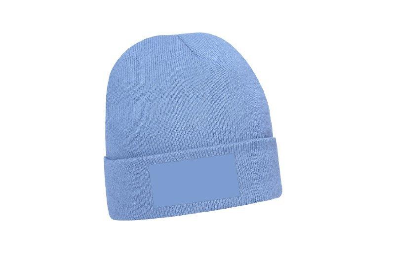 MUTS HEADWEAR 4243B  BEANIE ACRYL MET DRUKVLAK Kleur SKY BLUE