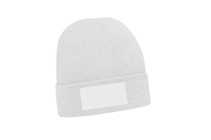 MUTS HEADWEAR 4243B  BEANIE ACRYL MET DRUKVLAK Kleur WHITE