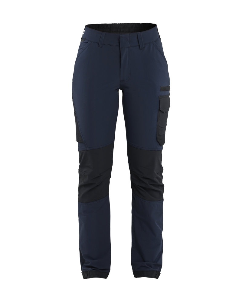 Dames Service werkbroek 4-weg stretch Kleuren donker marineblauw/zwart