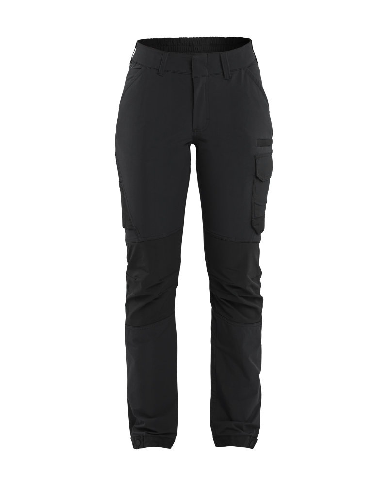 Dames Service werkbroek 4-weg stretch Kleuren zwart/donkergrijs