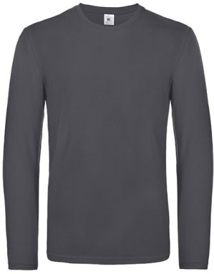 T-Shirt #E190 Long Sleeve / Unisex Kleur_W Dark Grey (Solid)