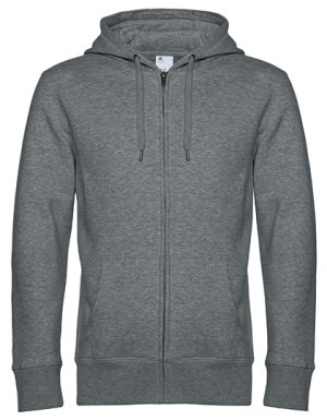 KING sweater Zipped Hoody Jacket Kleur_W Heather Mid Grey