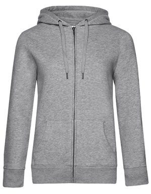 QUEEN Zipped Hood Jacket /Women Kleur_W Heather Grey