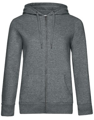 QUEEN Zipped Hood Jacket /Women Kleur_W Heather Mid Grey
