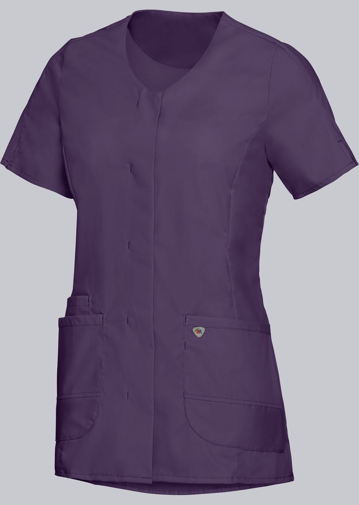 BP Korte damesschort 1764 V-hals stretch Kleuren aubergine
