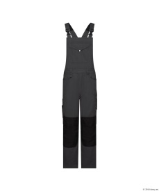 Ito Flex Bretelbroek met stretch en kniezakken Kleuren antracietgrijs/zwart