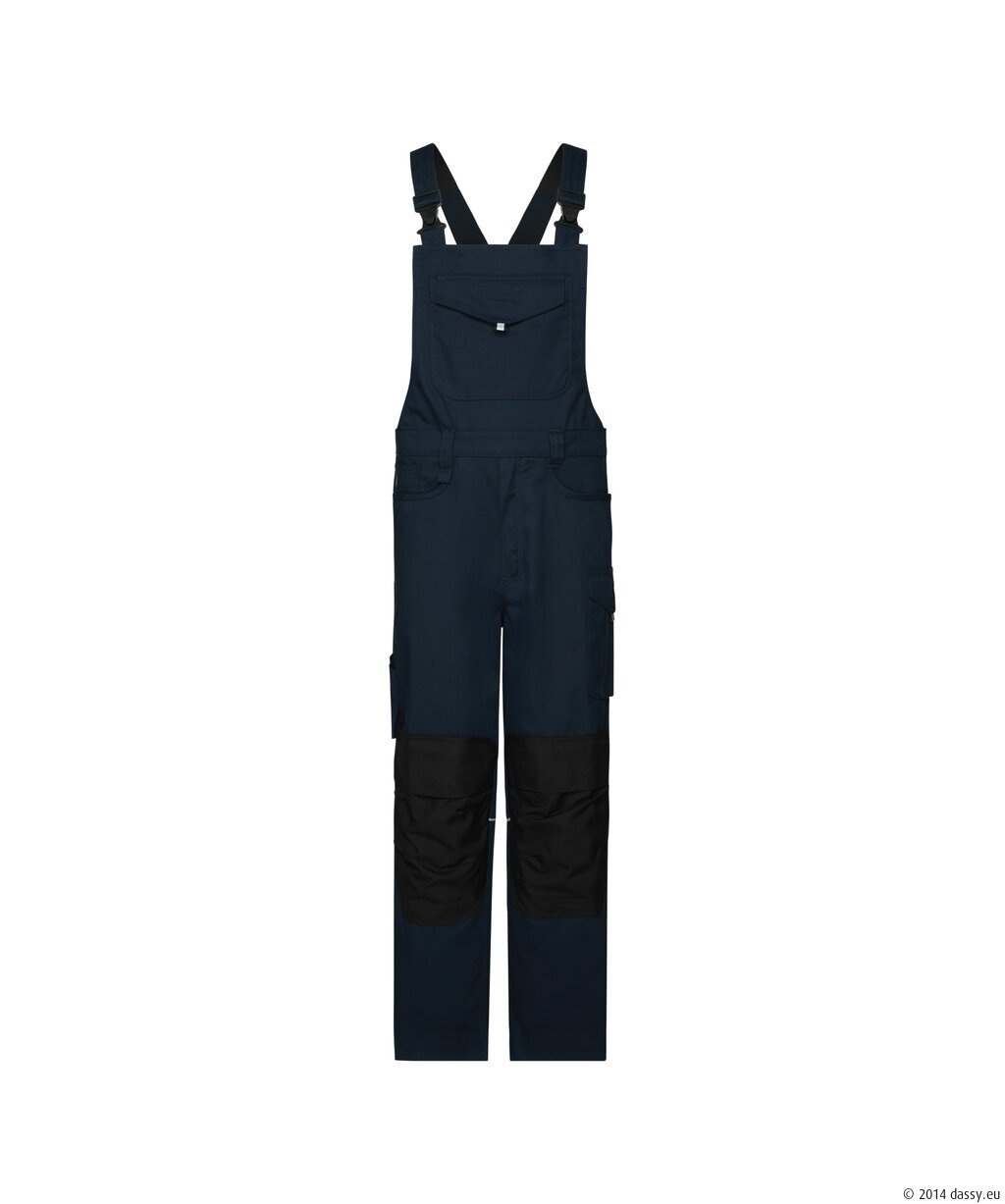 Ito Flex Bretelbroek met stretch en kniezakken Kleuren nachtblauw/zwart