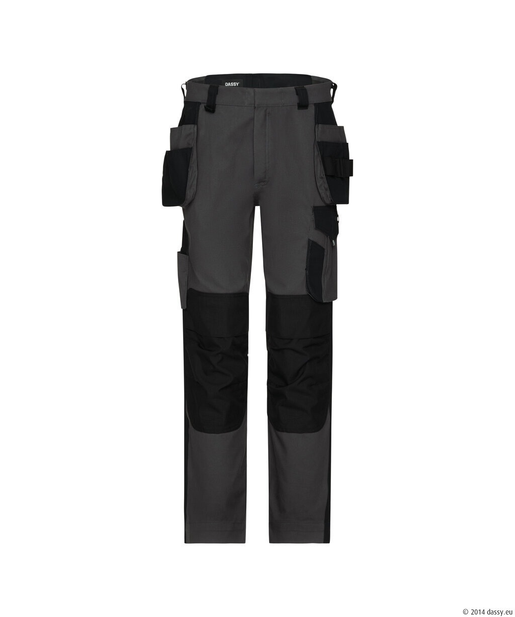Rossi Flex Holsterzakkenbroek met stretch en kniez Kleuren antracietgrijs/zwart