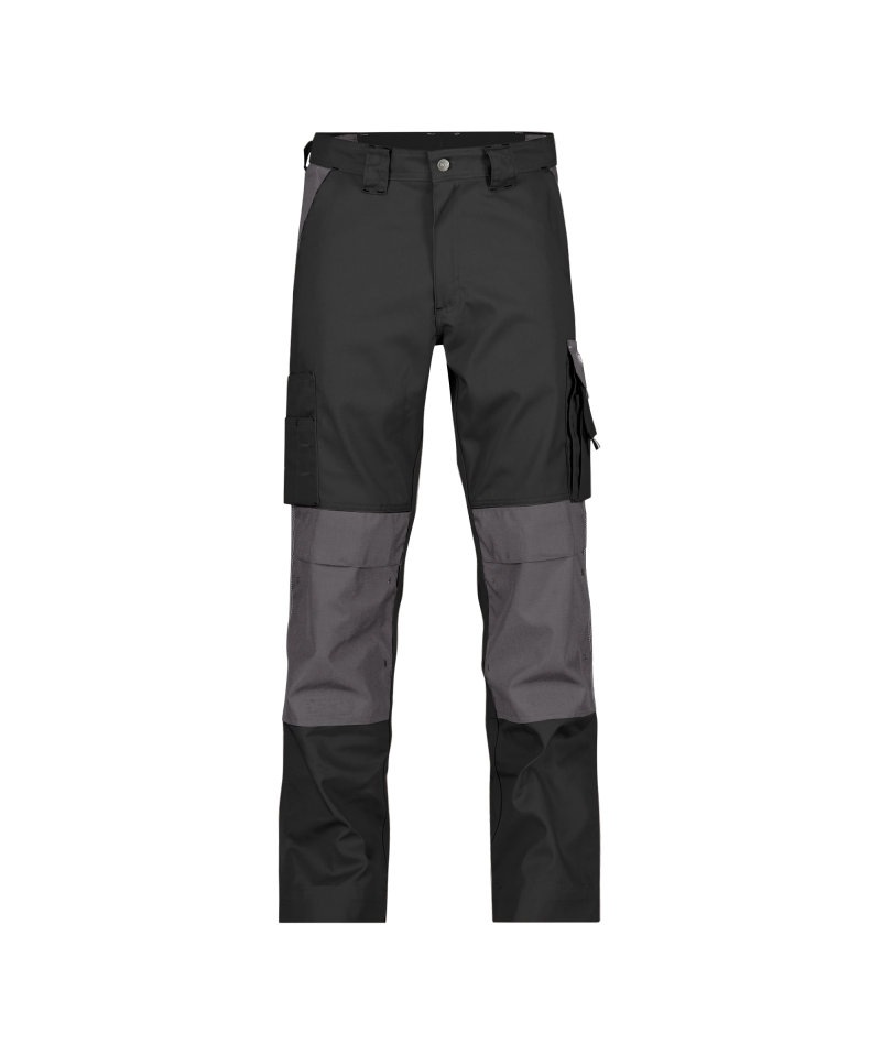 DASSY Boston 245gr Tweekleurige werkbroek met kniezakken Kleuren zwart/cementgrijs