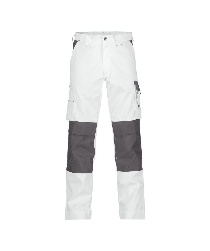 DASSY Boston 245gr Tweekleurige werkbroek met kniezakken Kleuren wit/cementgrijs