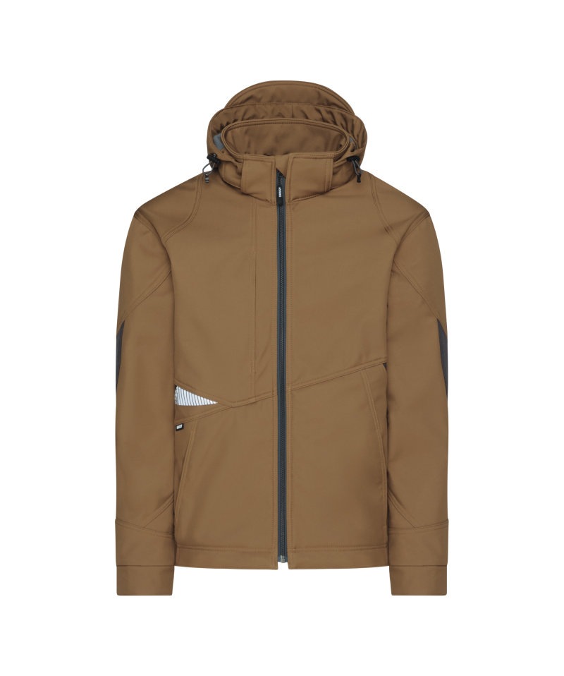 Gravity Next Softshelljas Kleur_Afbeeldingen LEEMBRUIN/ANTRACIETGRIJS