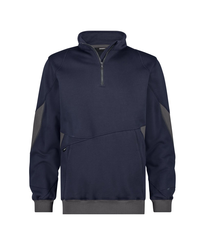 Hyrax Next workwear Sweater half zip Kleur_Afbeeldingen NACHTBLAUW/ANTRACIETGRIJS