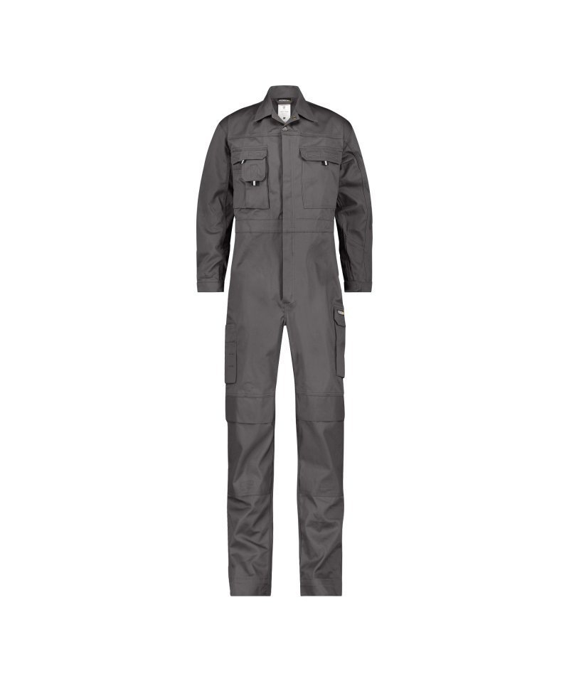 Nimes Katoen Overall met kniezakken Kleur_Afbeeldingen CEMENTGRIJS