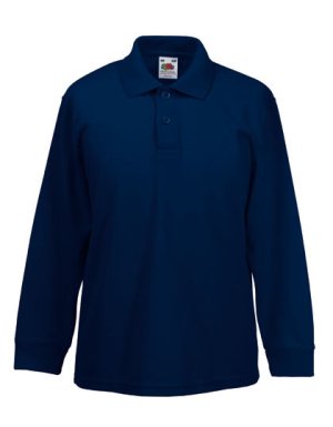 Long Sleeve 65/35 kids polo Kleur_W Deep Navy