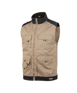 images/productimages/small/faro_two-tone-sleeveless-work-jacket_beige-black_front.jpg