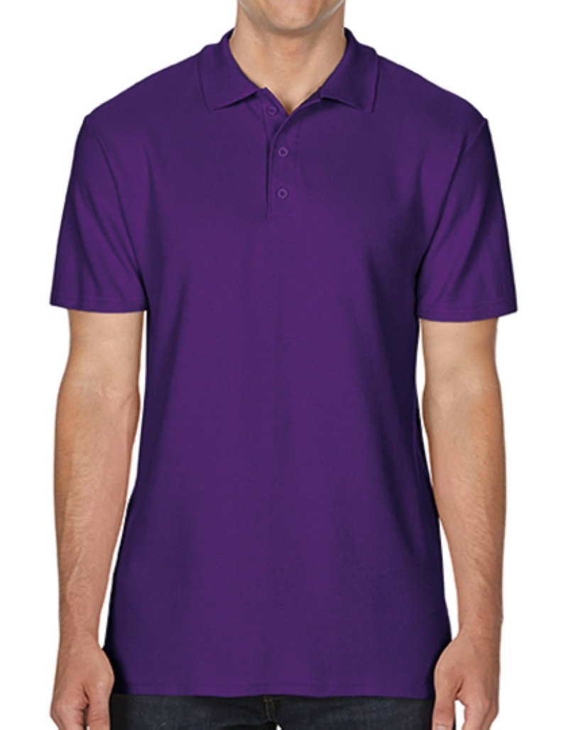 Softstyle Double Piqué Polo Kleuren purple
