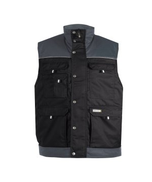 Hulst Tweekleurige bodywarmer fleece gevoerd Kleur ZWART/CEMENTGRIJS