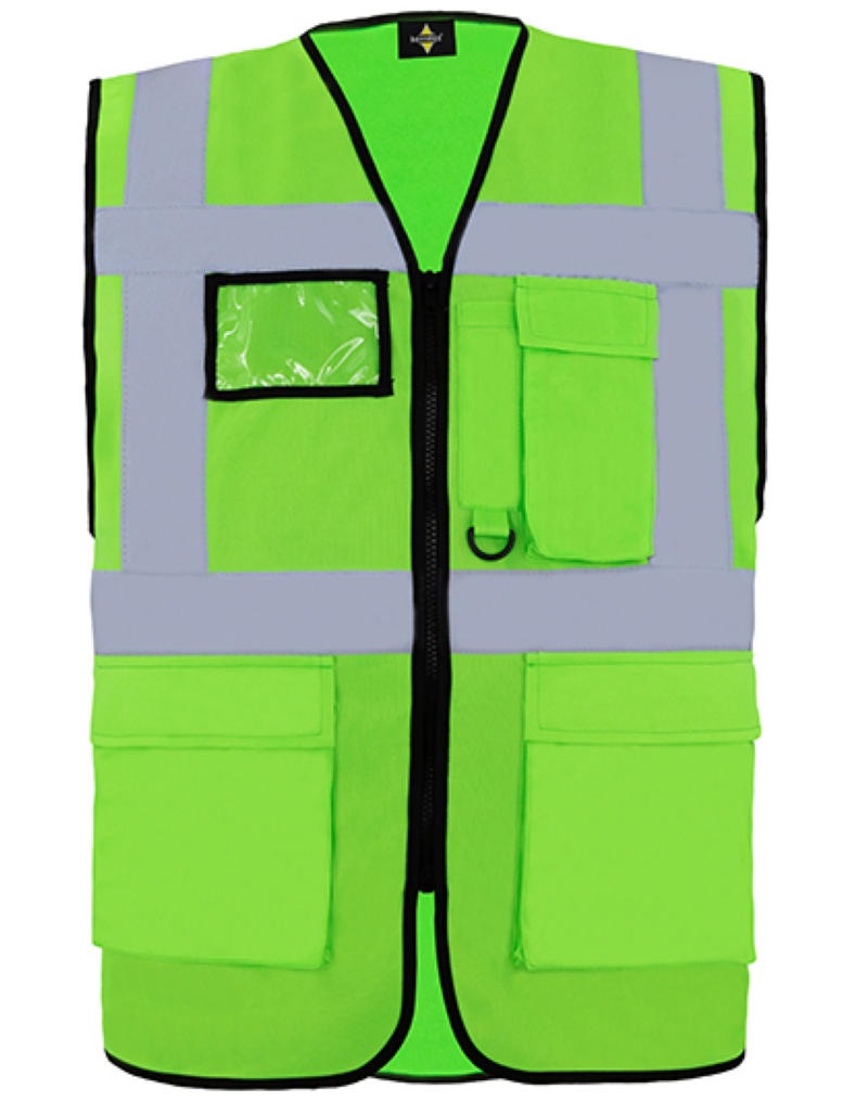 Comfort Executive Multifunctional Safety Vest Hamb Kleur_Afbeeldingen LIME GREEN