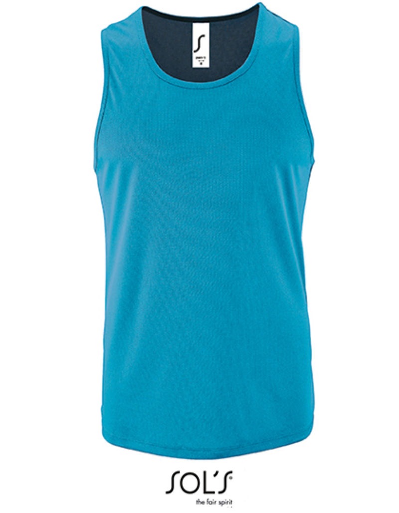 Men´ s Sports Tank Top Sporty Kleuren aqua
