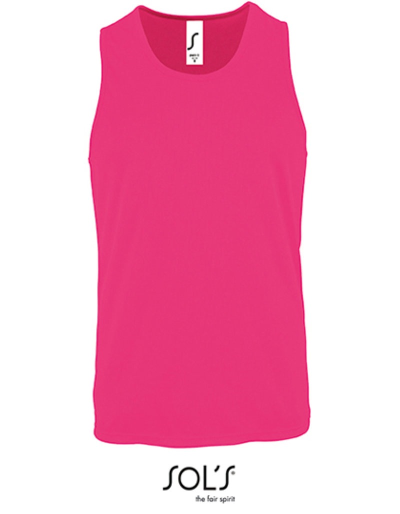 Men´ s Sports Tank Top Sporty Kleuren neon pink