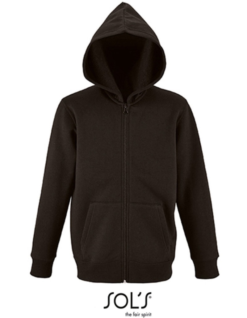 Kids´  Zip Hoodie Stone Kleuren black