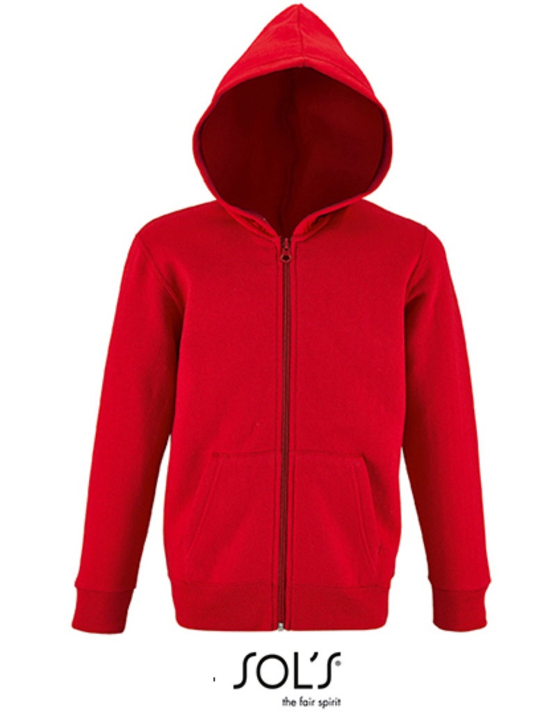 Kids´  Zip Hoodie Stone Kleuren red