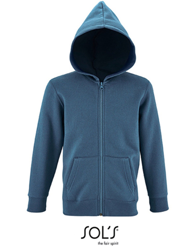 Kids´  Zip Hoodie Stone Kleuren slate blue