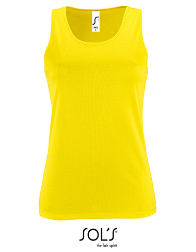 Women´ s Sports Tank Top Sporty Kleuren neon yellow