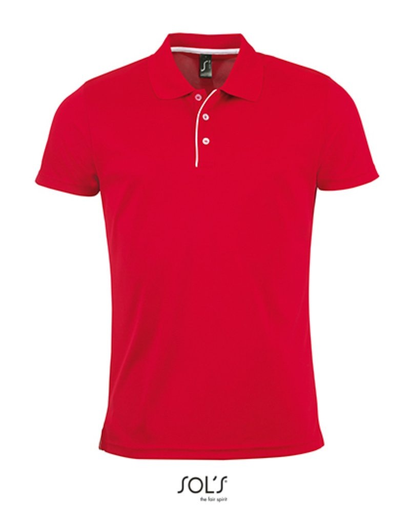 Men's Sport Polo Shirt Performer Kleuren red