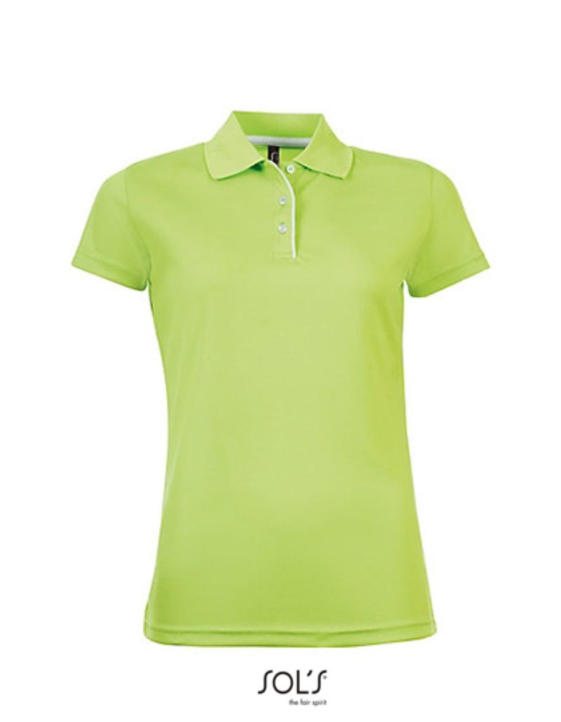 Women's Sport Polo Shirt Performer Kleuren apple green