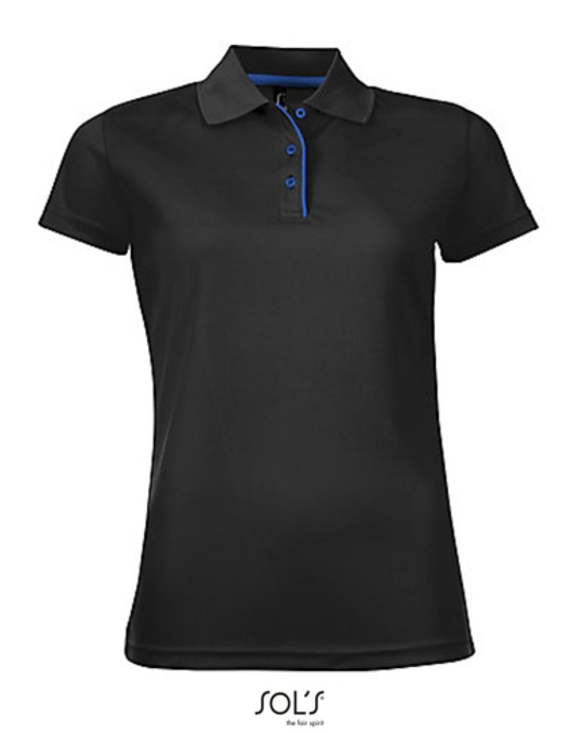 Women's Sport Polo Shirt Performer Kleuren black