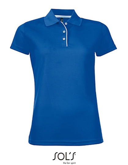 Women's Sport Polo Shirt Performer Kleuren royal blue 241
