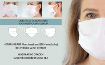 Mondmasker non-woven herbruikbaar 3 L - 10 stuks