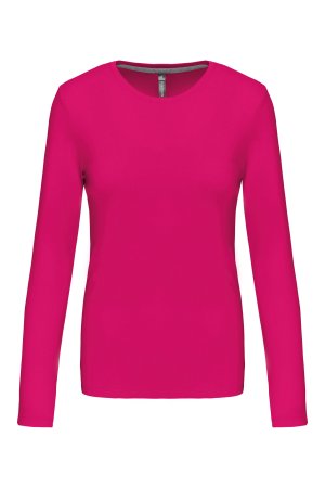 Long-sleeved crew neck T-shirt K383 Kleur FUCHSIA