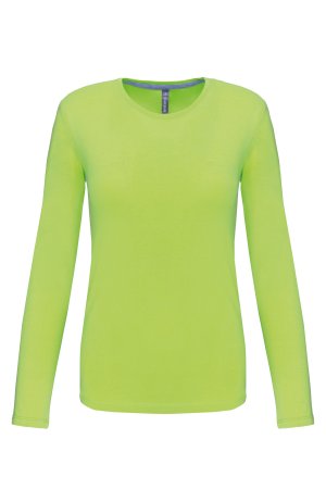 Long-sleeved crew neck T-shirt K383 Kleur LIME