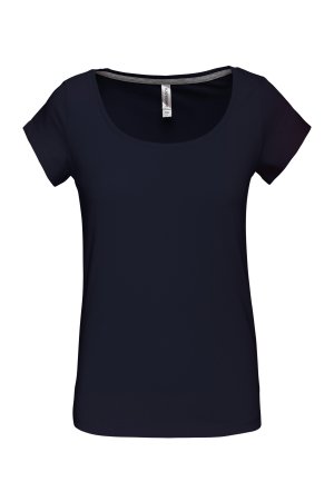 Boat neck short-sleeved T-shirt K384 Kleur NAVY