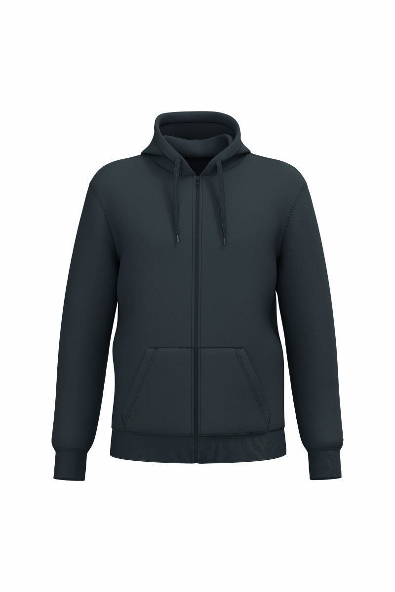 Gerecyclede uniseks sweater met rits en capuchon Kleuren dark grey